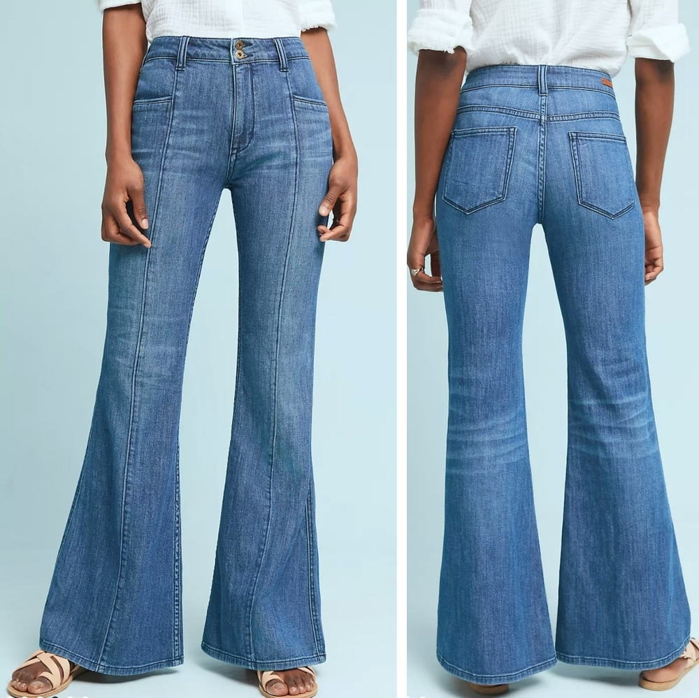 Pilcro and the Letterpress. High Rise, Flare Leg Jeans